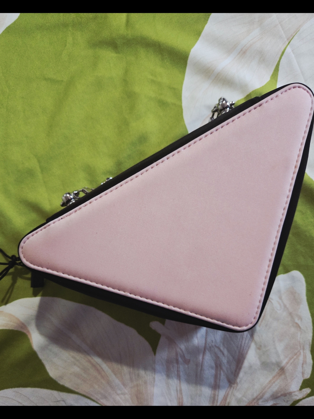 Prada Pink Triangle Mini Wristlet Bag with Chain - Picture 5 of 6